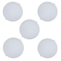 Kit 5 Painéis Plafon de Embutir Modaza Polipropileno Redondo 24W, Branco 6500K