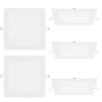 Kit 5 Painel De Led Quadrado Embutir 12w Bivolt Taschibra 4000k Neutro