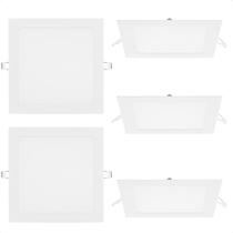 Kit 5 Painel De Led Quadrado Embutir 12W Bivolt Taschibra