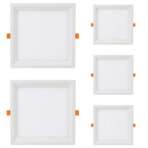 Kit 5 Painel De Led Quadrado Embutir Recuado 12w Bivolt Taschibra 6500k Frio