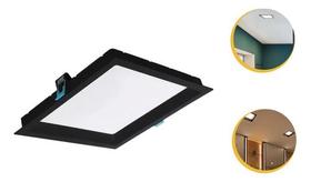 Kit 5 Painel Embutir Led 12w Recuado Quadrado Plafon Bco/pto