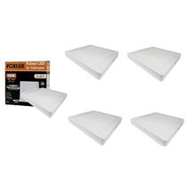 Kit 5 Painel LED 18W Downlight Bivolt Quadrado 6500K Foxlux