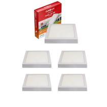 Kit 5 Painel Led Sobrepor 18w Bivolt 6500k Quadrado Ourolux