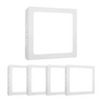 Kit 5 Painel Plafon Led 12w Sobrepor Quadrado Branco Frio