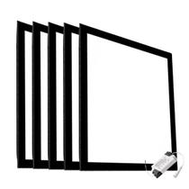 Kit 5 Painel Plafon Led 18w Embutir Quadrado Preto Branco Frio 6500k Bivolt 110/220v