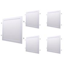 Kit 5 Painel Plafon Led 24w Quadrado Embutir 3000k Luminária Bivolt Branco-Quente Kit 5 Painel Plafon Led 24w Quadrado Embutir 3000k Luminária Bivolt Branco-Quente