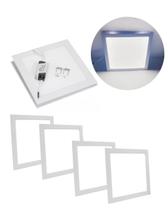 kit 5 Painel plafon led quadrado slim 18w embutir 22cm alum