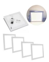 kit 5 Painel plafon led quadrado slim 18w embutir 22cm alum