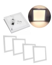 kit 5 Painel plafon led quadrado slim 18w embutir 22cm alum