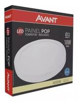 Kit 5 Painel Plafon Led Redondo Sobrepor 18w 4000k Avant