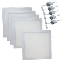 Kit 5 Painel Plafon Luminária LED 24w 3000k Embutir Quadrado Kit 5 Painel Plafon Luminária LED 24w 3000k Embutir Quadrado