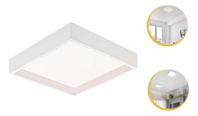 Kit 5 Painel Sobrepor Recuado Led 18w Plafon Quadrado Bivolt