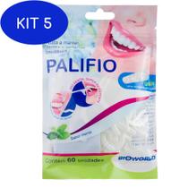 Kit 5 Palifio Fio Dental Palito Dente Haste Flexível Higiene