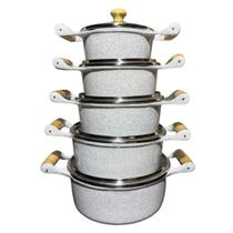 kit 5 Panela aluminio Batido Fundido Grosso 14/22 Tampa de Vidro kit 5 Panela aluminio Batido Fundido Grosso 14/22 Tampa de Vidro