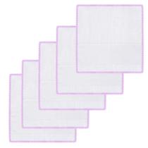 Kit 5 Paninhos de Boca com Faixa Pinte e Borde 33x33cm com Crochê