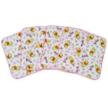 Kit 5 Pano De Boca Ursinho Pooh 33x33cm Com Crochê