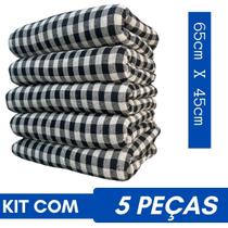 kit 5 Pano De Chão Premium Saco Costurado 100 Algodão 65x45