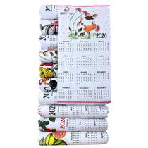 Kit 5 Pano De Prato Calendário 2026 5 Estampas Sortidas Cozinha Copa Kit 5 Pano De Prato Calendário 2026 5 Estampas Sortidas Cozinha Copa