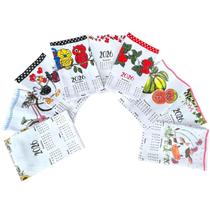 Kit 5 Pano De Prato Calendário 2026 - 5 Estampas Sortidas Kit 5 Pano De Prato Calendário 2026 - 5 Estampas Sortidas