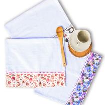 Kit 5 Pano De Prato Copa Prato Barrado Pé De Galinha Com Bainha Kit 5 Pano De Prato Copa Prato Barrado Pé De Galinha Com Bainha