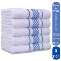 Kit 5 Pano de Prato Super Luxo Atoalhado Premium Gourmet Beka - Azul Claro Kit 5 Pano de Prato Super Luxo Atoalhado Premium Gourmet Beka - Azul Claro