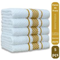 Kit 5 Pano de Prato Super Luxo Atoalhado Premium Gourmet Beka - Marrom Kit 5 Pano de Prato Super Luxo Atoalhado Premium Gourmet Beka - Marrom