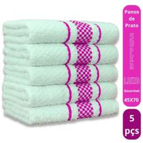 Kit 5 Pano de Prato Super Luxo Atoalhado Premium Gourmet Beka - Rosa Kit 5 Pano de Prato Super Luxo Atoalhado Premium Gourmet Beka - Rosa