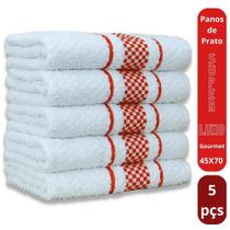 Kit 5 Pano de Prato Super Luxo Atoalhado Premium Gourmet Beka - Vermelho Kit 5 Pano de Prato Super Luxo Atoalhado Premium Gourmet Beka - Vermelho