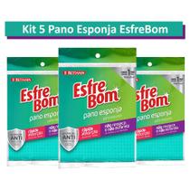 Kit 5 Pano Esponja Rápida Absorção Muito Flexível Esfrebom Kit 5 Pano Esponja Rápida Absorção Muito Flexível Esfrebom