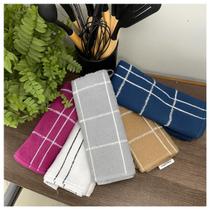 Kit 5 Pano Prato Copa Atoalhado Xadrez 100% Algodão Colorido
