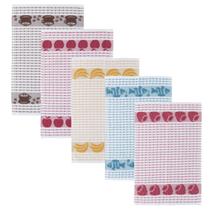 Kit 5 panos de copa teka gourmet 42x63 cm 100% algodão Kit 5 panos de copa teka gourmet 42x63 cm 100% algodão