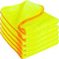 Kit 5 Panos De Microfibra Felpuda Amarelo Limpeza Automotiva Passar Cera Js Kit 5 Panos De Microfibra Felpuda Amarelo Limpeza Automotiva Passar Cera Js