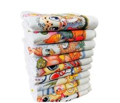 Kit 5 panos de prato 100% algogao 38x65 estampado pe de galinha