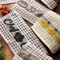 kit 5 Panos de Prato Atoalhado Gourmet Teka 100% Algodão