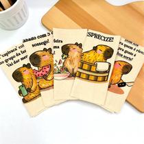 Kit 5 Panos De Prato Crú Extra Rústico Coleção Capivara