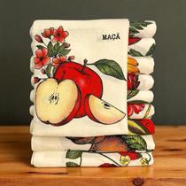Kit 5 Panos De Prato Crú Extra Rústico Coleção Frutas Decoração Algodão Sofisticado Pano Rústico Kit 5 Panos De Prato Crú Extra Rústico Coleção Frutas Decoração Algodão Sofisticado Pano Rústico