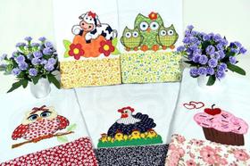 Kit 5 Panos de Prato Patchwork Algodão Estampas Variadas Cozinha Kit 5 Panos de Prato Patchwork Algodão Estampas Variadas Cozinha