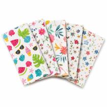 Kit 5 Panos De Prato Poliéster Estampado Floral Frutas Cozinha Colorido Resistente Lavável Multiuso Alegre Kit 5 Panos De Prato Poliéster Estampado Floral Frutas Cozinha Colorido Resistente Lavável Multiuso Alegre