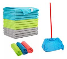Kit 5 Panos Magico De Chao Limpeza Microfibra Grande 40x40