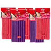 Kit 5 Panos Microfibra 2em1 Esfrega Seca Cozinha Condor