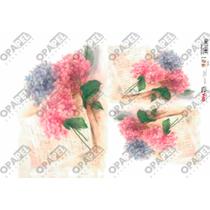 Kit 5 Papel Decoupage Opapel 30x45cm Flor Hortensias 2395 Opa