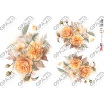 Kit 5 Papel Decoupage Opapel 30x45cm Flor Rosas Amarelas 2398 Opa Kit 5 Papel Decoupage Opapel 30x45cm Flor Rosas Amarelas 2398 Opa