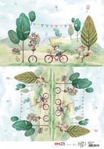 Kit 5 Papel Decoupage Opapel 30x45cm Infantil Zoo Ii 3083 Opa