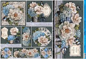 Kit 5 Papel Decoupage Pd-890 Flores e Borboletas 34,3x49 - Litoarte