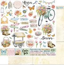 Kit 5 Papel Scrapbook Dupla Face ColecÃO Encanto Sd-1164 30,5x30,5cm Litoarte