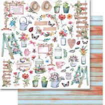 Kit 5 Papel Scrapbook Dupla Face Elementos Campo I Sd-1252 30,5x30,5cm Litoarte