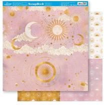 Kit 5 Papel Scrapbook Dupla Face Sol e Lua Sd-1197 30,5x30,5cm Litoarte