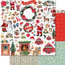 Kit 5 Papel Scrapbook Dupla Face Tags Natal Elementos Natalino Sdn-149 30,5x30,5cm Litoarte