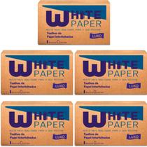 Kit 5 Papel Toalha White Paper 2 Dobras 23X21Cm 1000 Luxo