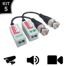 Kit 5 Par de conector vídeo balun com esxtensão câmera HD cvi tvi analógico 953